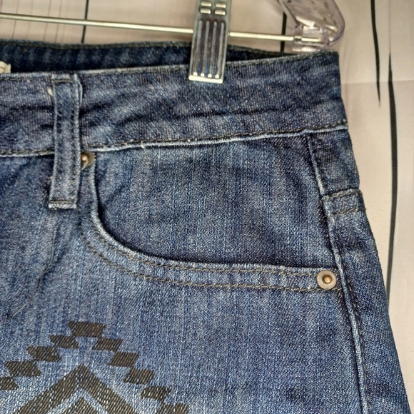 Adam Levine Denim Blue Patterned Women's Shorts - Picture 6 of 13